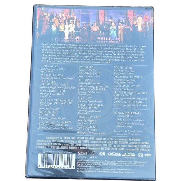 Bill and Gloria Gaither Present South African Homecoming DVD NOS Sealed Gospel - Picture 2 of 8